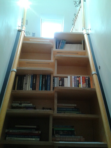 chewton glen treehouses stairs to the loft bedroom