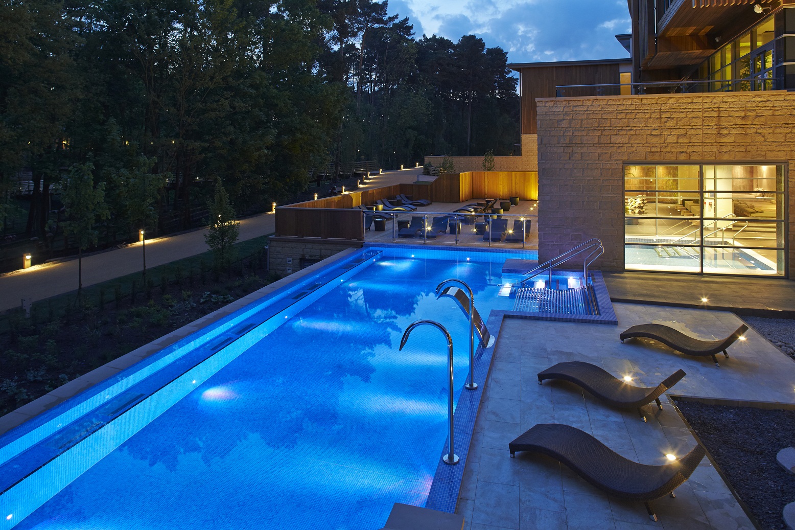 The really rather plush spa at Woburn Forest with six separate health and wellbeing zones