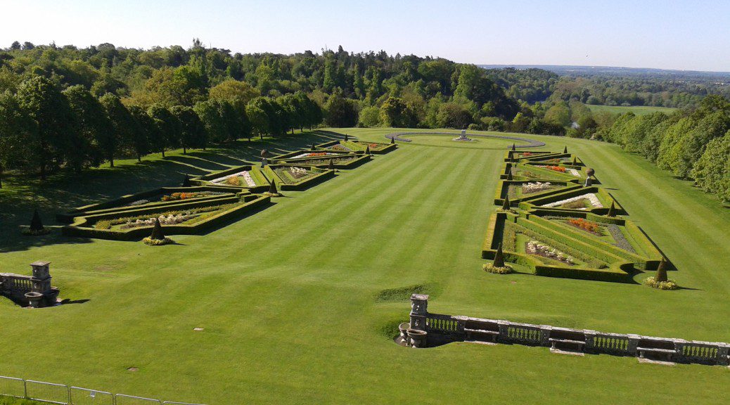 view of the gardens at Cliveden House 