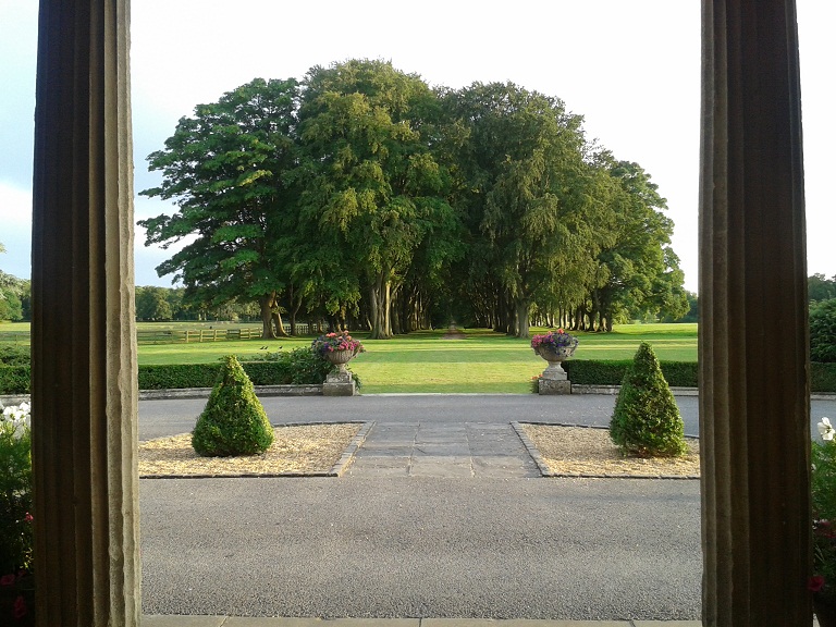 lucknam park hotel view from the main door