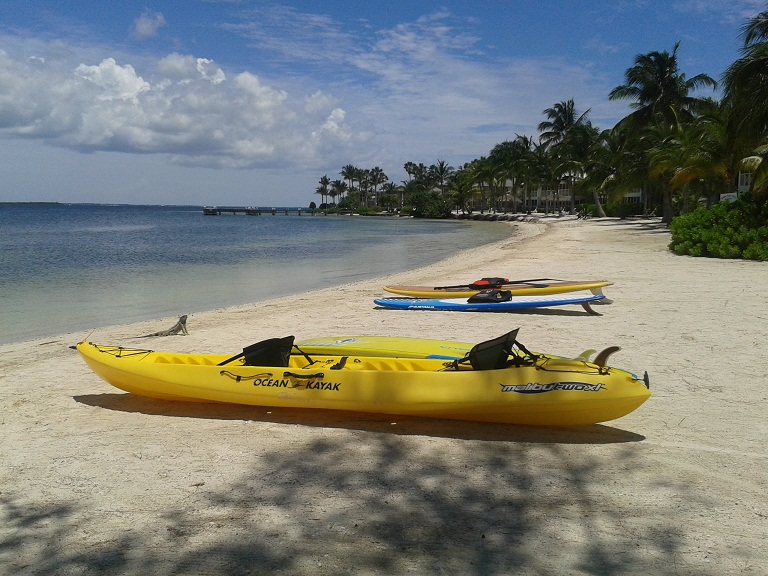 cayman islands beach and kayaks