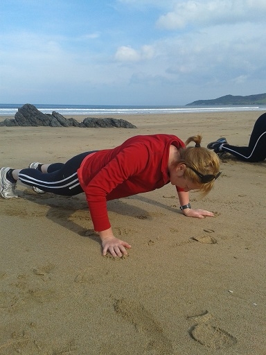  press-ups on the beach