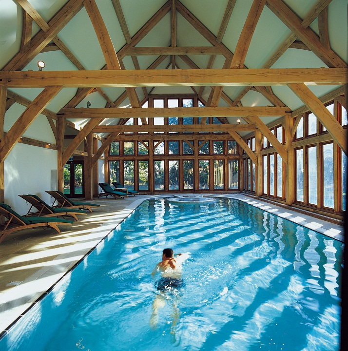indoor swimming pool at Bailiffscourt Hotel