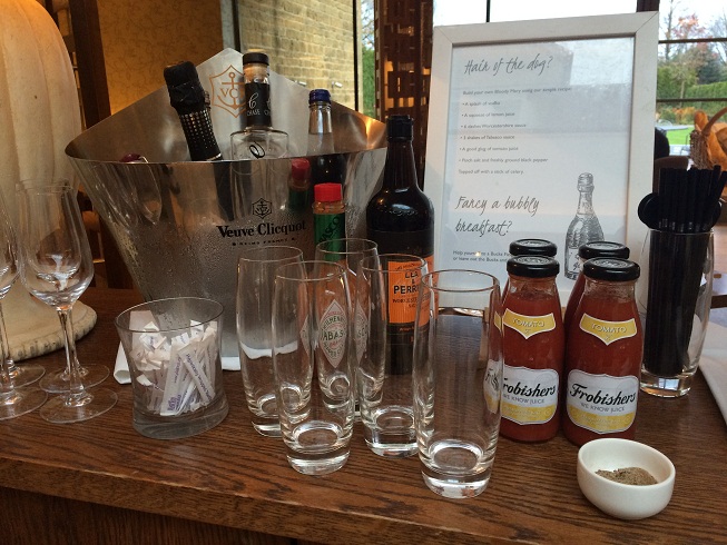 breakfast drinks selection at Dormy House hotel