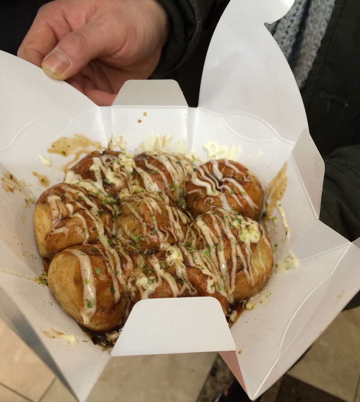 Octopus balls street food in Osaka