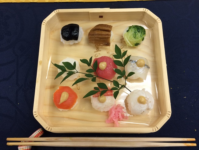 dish of sushi, including salmon, tuna and the potentially lethal puffer fish