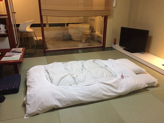 A traditional Japanese ryokan hotel