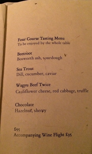 Hampton Manor restaurant menu