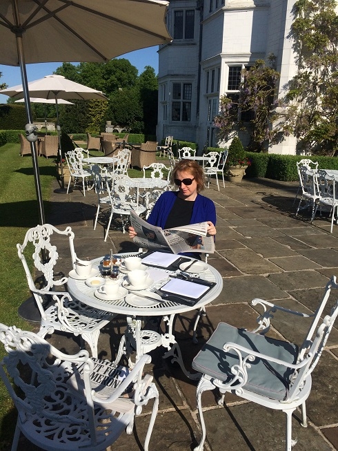 Danesfield House breakfast on the terrace