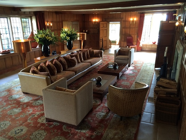 One of the downstairs lounges at Whatley Manor