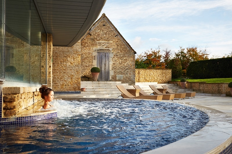 outdoor hydrotherapy pool at whatley manor