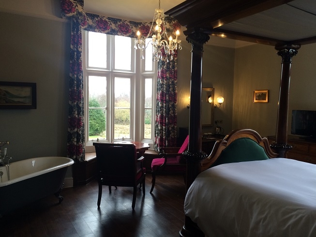 bath in the wedding suite at Burley Manor