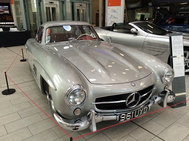 vintage Aston Martin at Mercedes Benz World