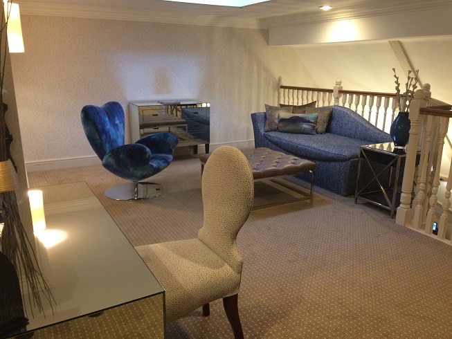 upstairs lounge in a junior suite at pennyhill park luxury hotel