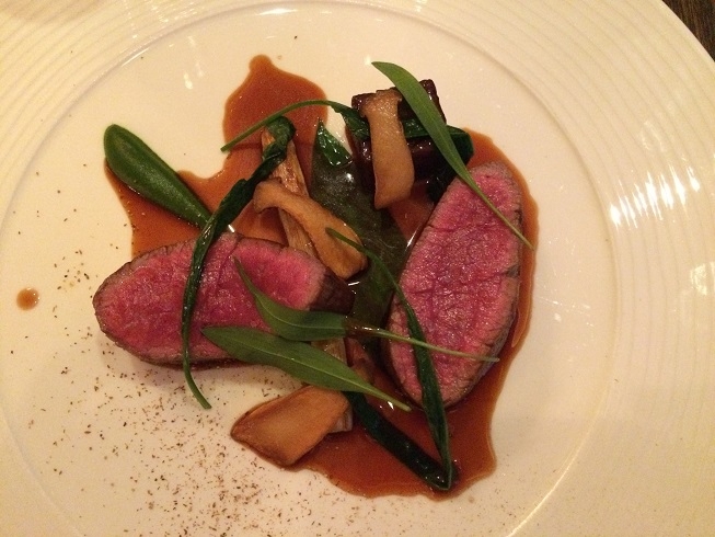 the manor house castle combe Fillet of beef with braised ribs and wild garlic