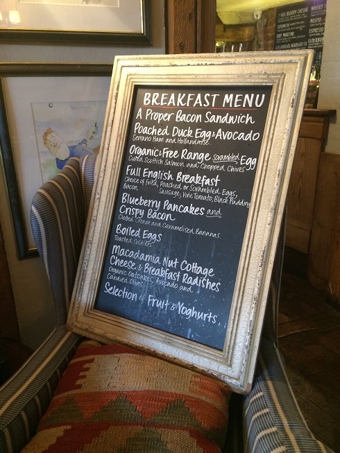 bel and the dragon cookham breakfast menu