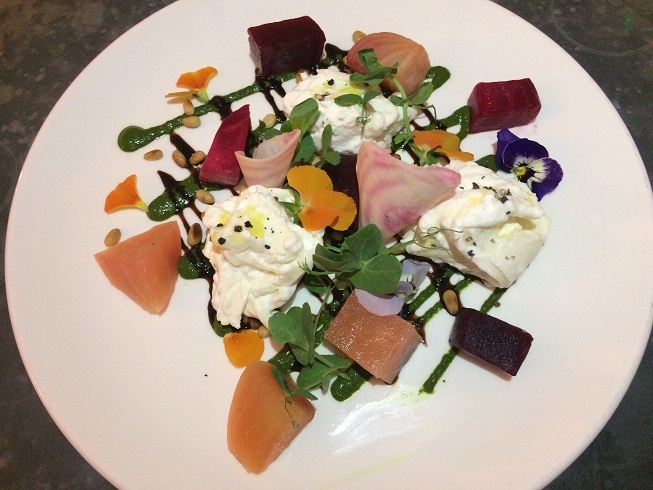 bel and the dragon cookham review marinated beetroot and burrata