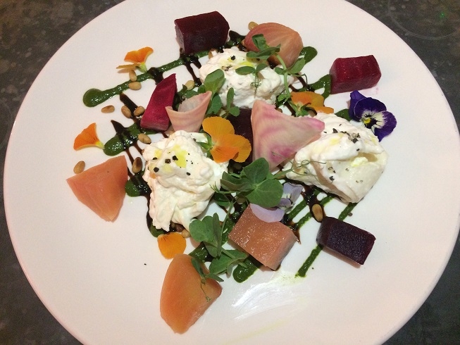 marinated beetroot and burrata