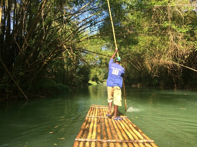 rafting down the Martha Brae river in Jamaica