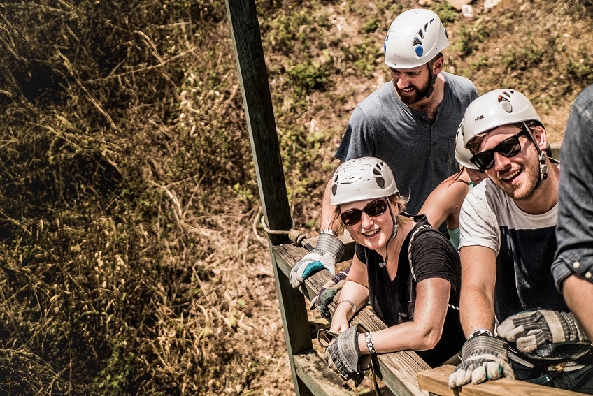 zip-lining in Jamaica