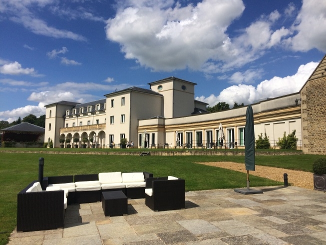 Bowood hotel, golf and spa outside terrace in the sunshine