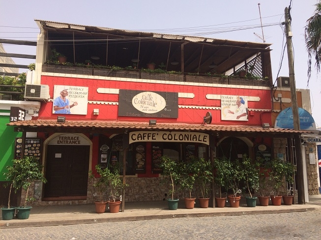 cape verde holiday salA colourful bar in Santa Maria