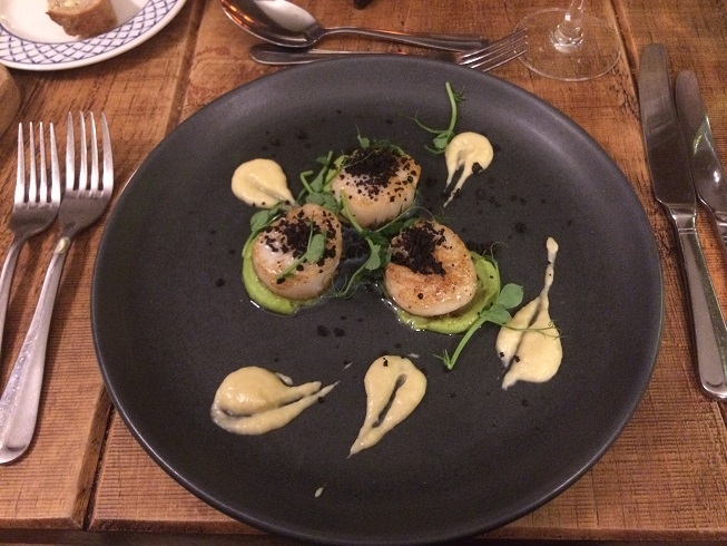 bell inn new forest review pan-fried scallops with fennel