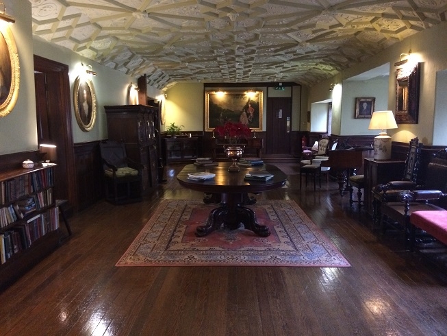 the vast hall on the first floor of Lewtrenchard Manor