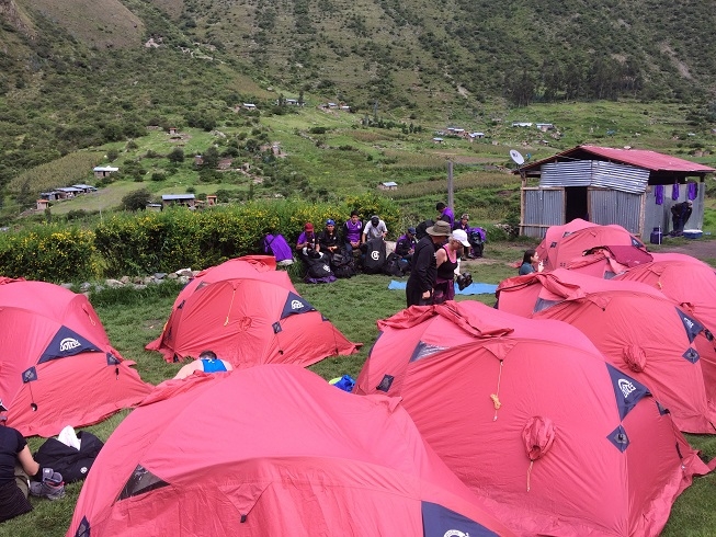 tents on the Inca Trail to Machu Picchu