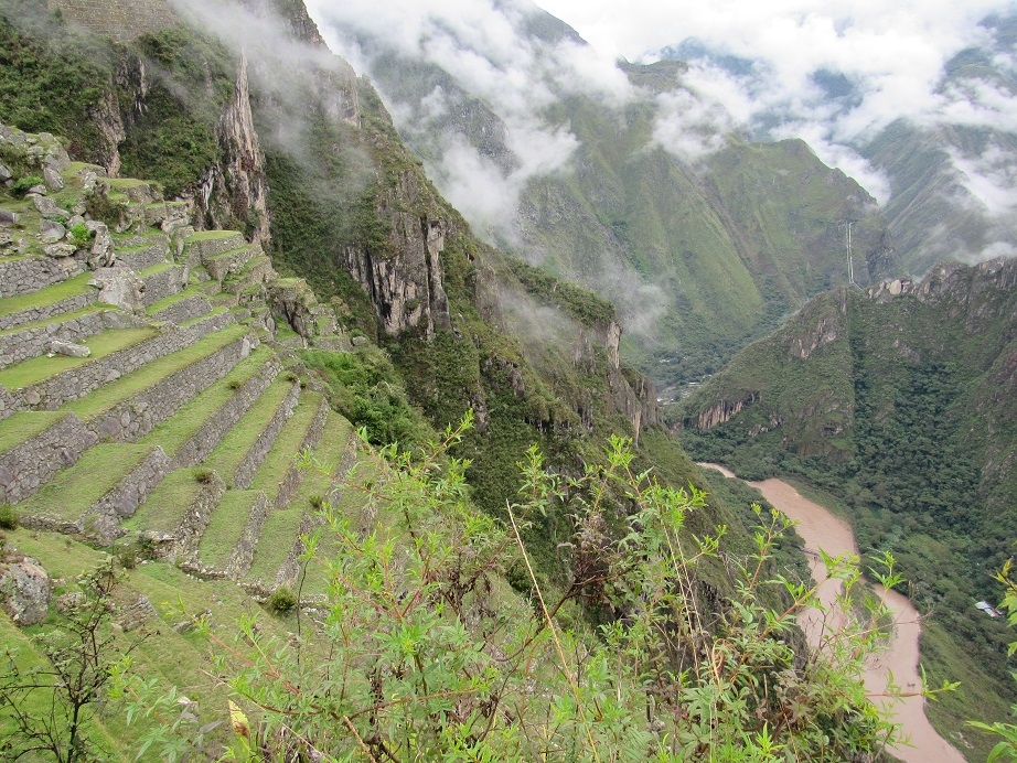 steep sides to Machu Picchu