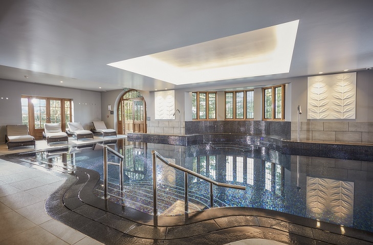  indoor spa pool at Mallory Court luxury hotel Warwickshire