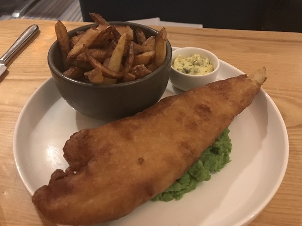 Adnams battered fish and chips