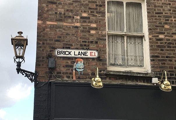 Brick Lane in London sign