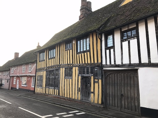 historic houses in Lavenham in Suffolk