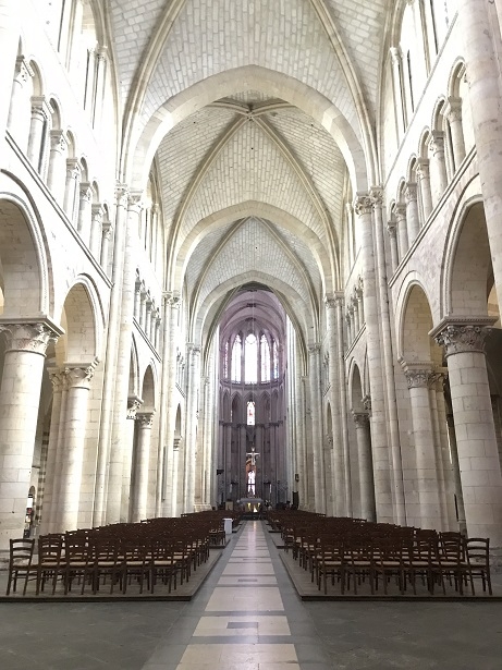 The interior of the cathedral of St Julien in Le Mans