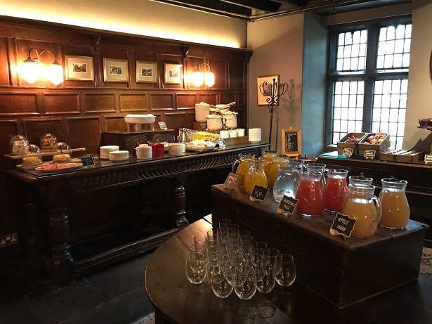 breakfast buffet at Lygon Arms