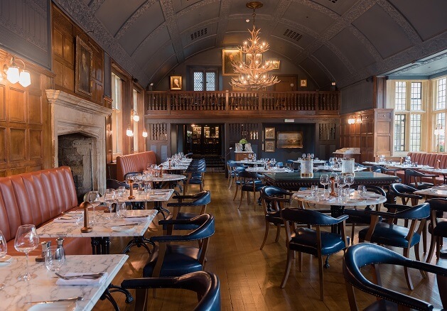 the main restaurant at The Lygon Arms