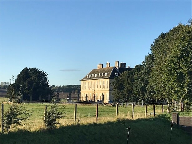 view of Stapleford Park from a nearby footpath