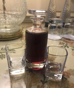 decanter of sloe gin