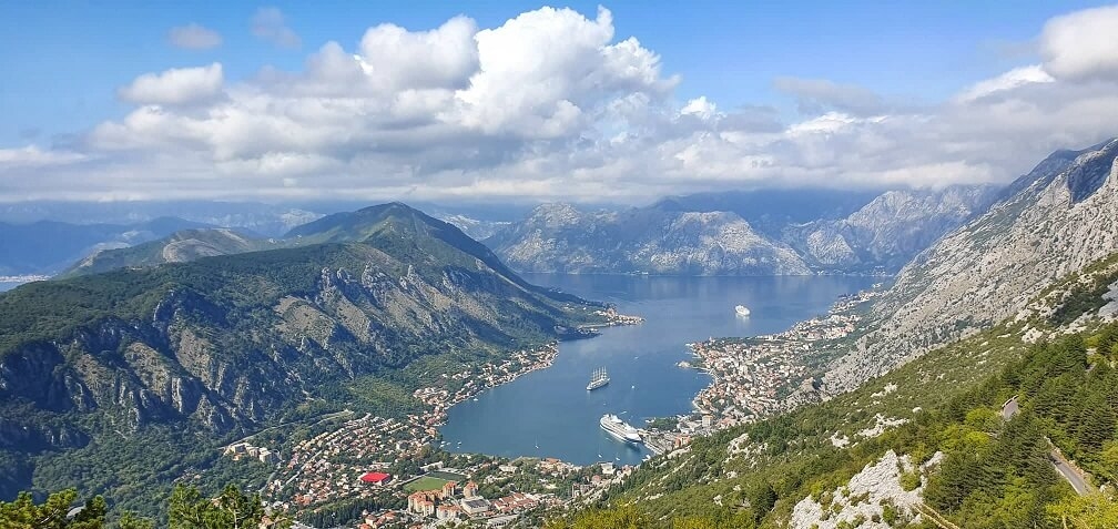 views over the Bay of Kotor 