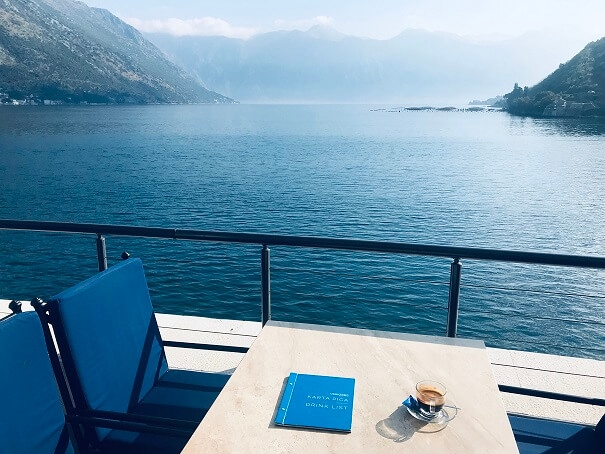 views across the Bay of Kotor in Montenegro