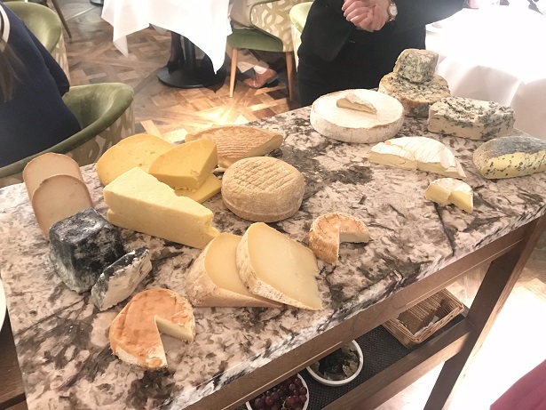 cheese trolley at Gravetye Manor