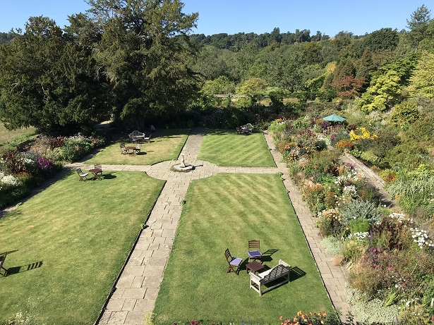 gravetye manor gardens seen from Pear bedroom