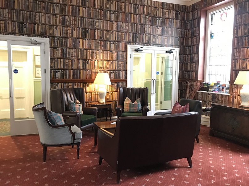 headland hotel lounge with books