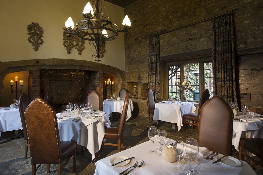 dining room at Fawsley Hall. 