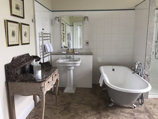 bathroom at Fawsley Hall Louisa Mary Bowater bedroom