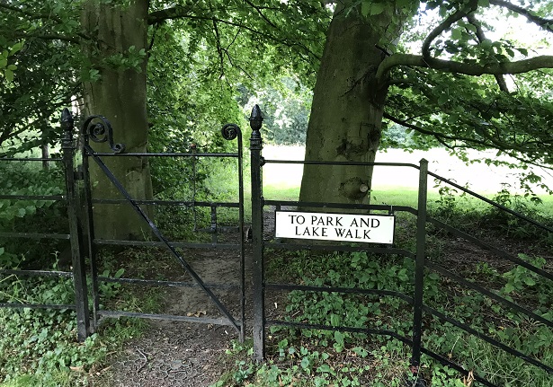 sign to park and lake walk at middlethorpe hall