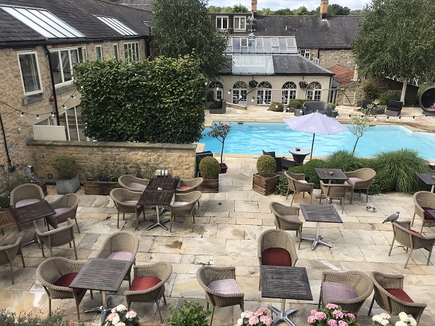 Around the swimming pool at Feversham Arms 