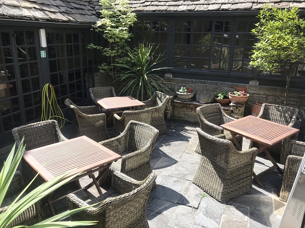 internal courtyard at the Bear of Rodborough