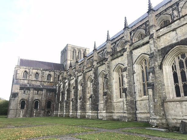 the side of Winchester cathedral